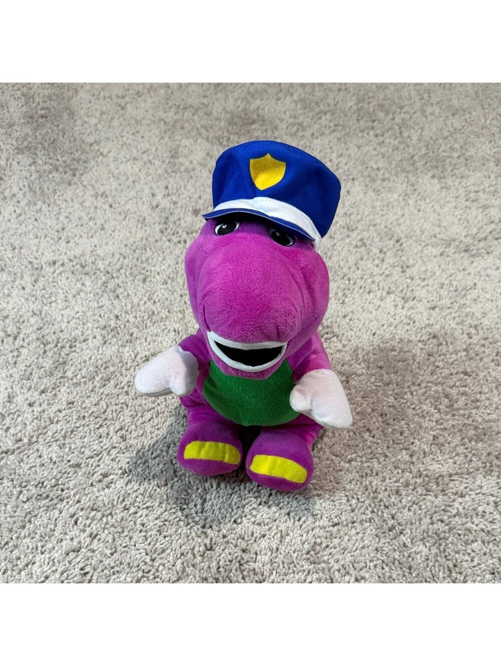 Barney the Dinosaur Plush Toy with Crossing Guard Hat